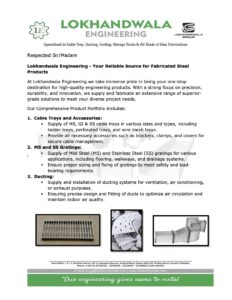 Lokhandwala Engineering Introduction Letter